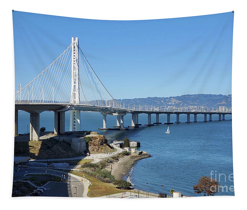 Wingsdomain Tapestry featuring the photograph The New Oakland Side of the San Francisco Oakland Bay Bridge 20220514_162743 #2 by Wingsdomain Art and Photography