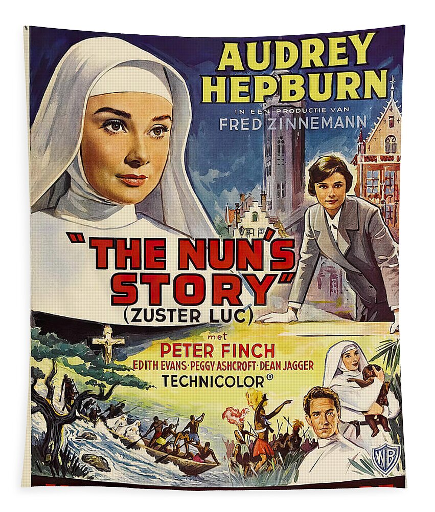 Audrey Hepburn Tapestry featuring the mixed media ''The Nun's Story'', with Audrey Hepburn, 1959 by Movie World Posters