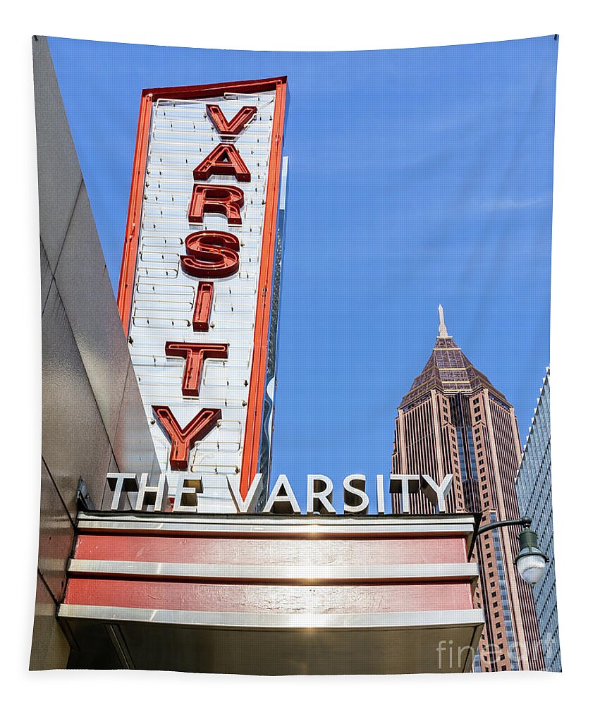 Architecture Tapestry featuring the photograph The Varsity - Atlanta GA #1 by Sanjeev Singhal