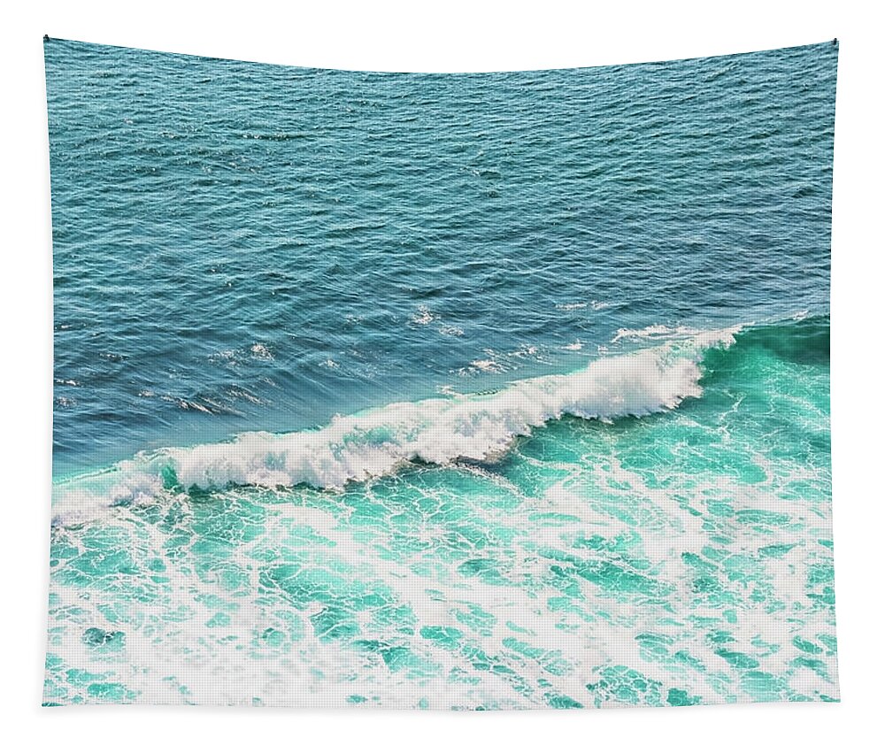 Adventure Tapestry featuring the photograph Turquoise Wave #1 by Manjik Pictures