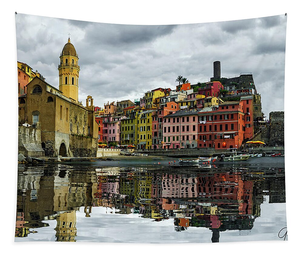 Gary Johnson Tapestry featuring the photograph Vernazza, Italy #1 by Gary Johnson