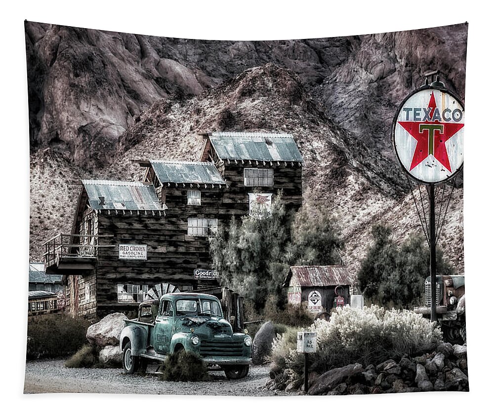 Americana Tapestry featuring the photograph Vintage Texaco Gas Station #1 by Susan Candelario