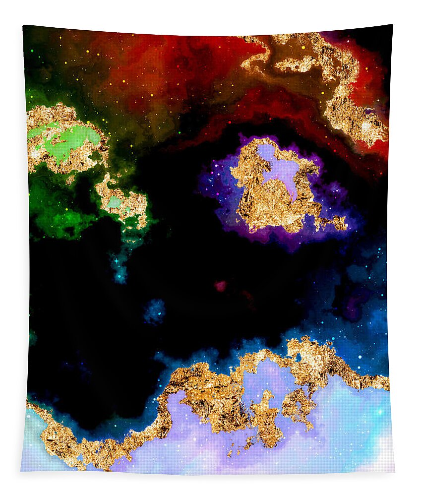 Holyrockarts Tapestry featuring the mixed media 100 Starry Nebulas in Space Abstract Digital Painting 004 by Holy Rock Design