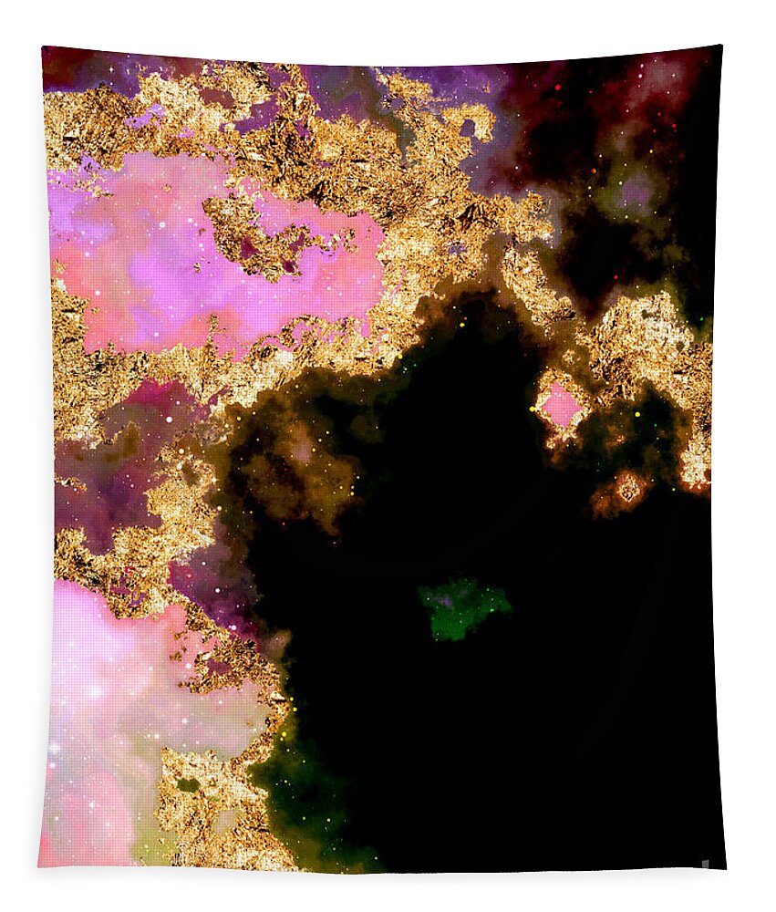 Holyrockarts Tapestry featuring the mixed media 100 Starry Nebulas in Space Abstract Digital Painting 012 by Holy Rock Design