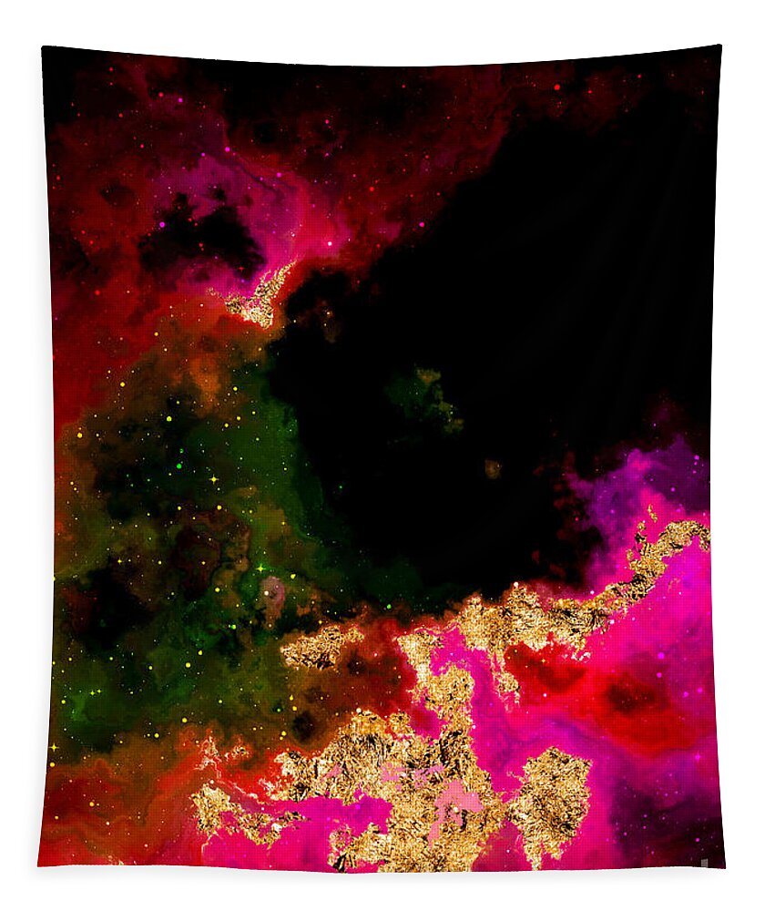 Holyrockarts Tapestry featuring the mixed media 100 Starry Nebulas in Space Abstract Digital Painting 031 by Holy Rock Design