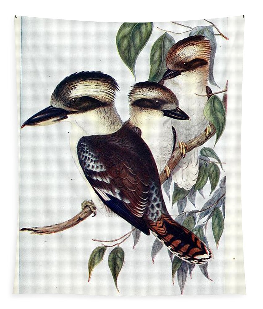 Birds Tapestry featuring the mixed media Beautiful Vintage Bird #1055 by World Art Collective