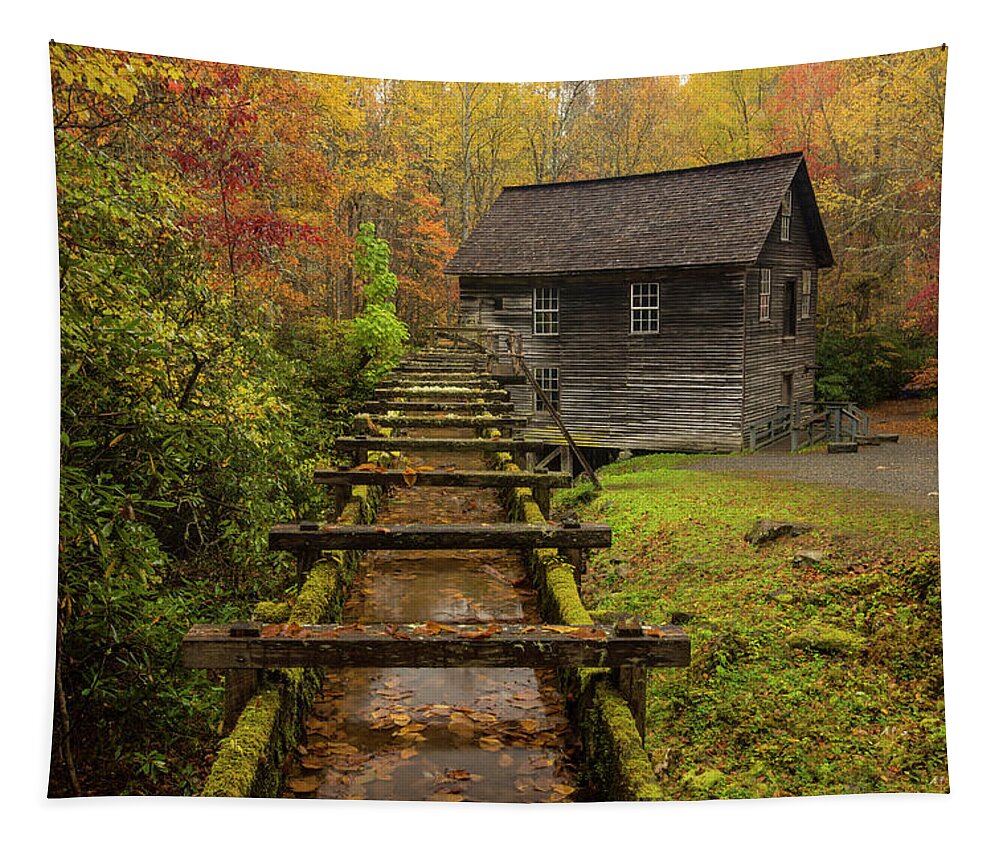 Fall Tapestry featuring the photograph Fall at Mingus Mill by Doug McPherson