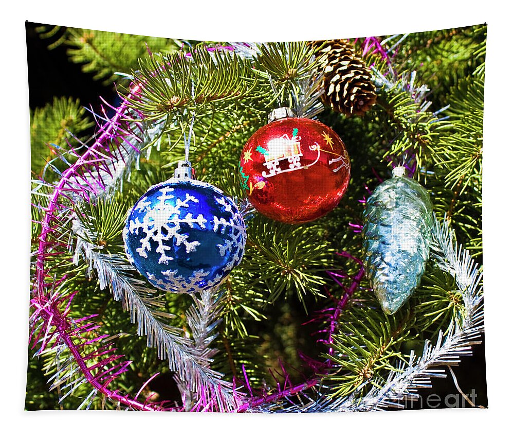 Christmas Tapestry featuring the photograph Christmas decorations #12 by Irina Afonskaya