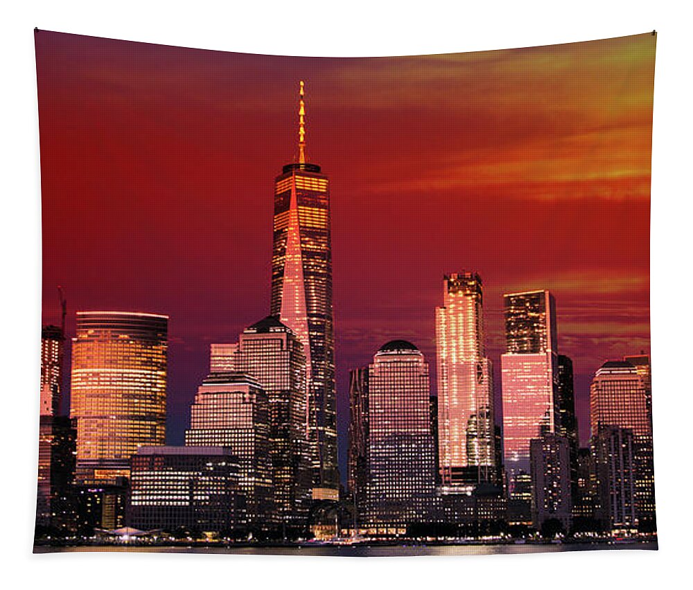 New York City Tapestry featuring the photograph Manhattan Sky by Montez Kerr