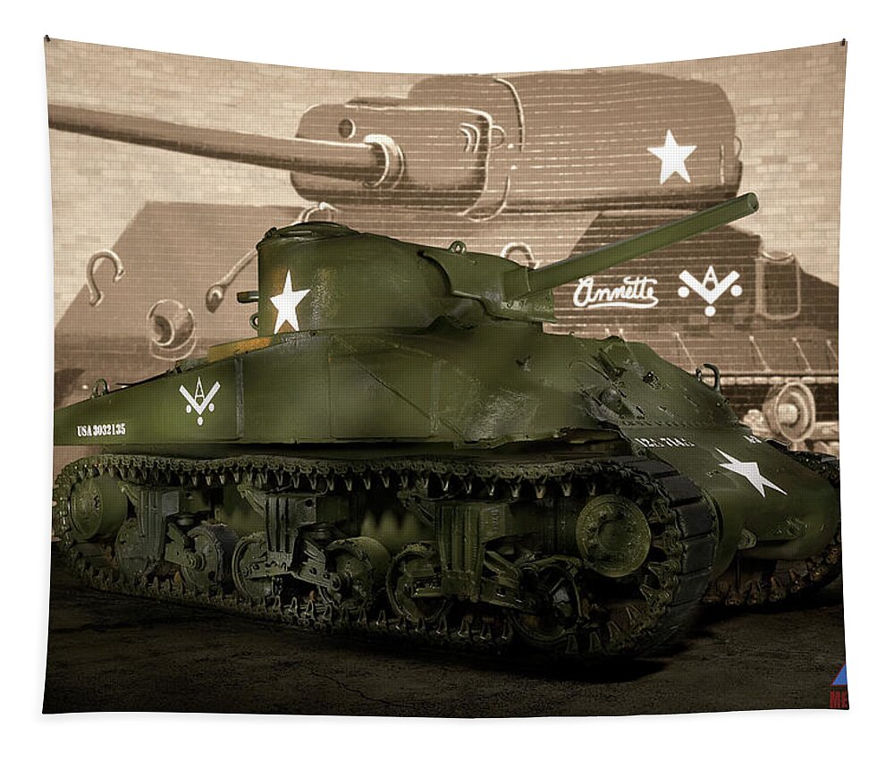 Military Tapestry featuring the photograph 12th Armored Division Museum by Steve Templeton