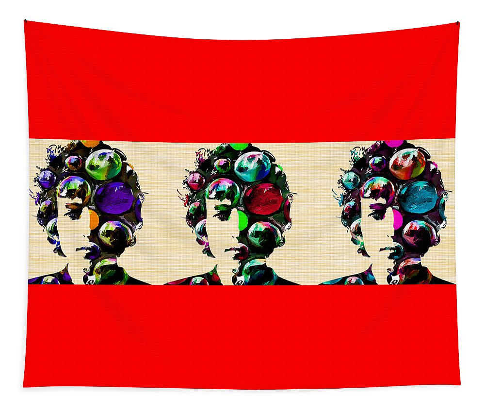 Bob Dylan Tapestry featuring the mixed media Bob Dylan #13 by Marvin Blaine