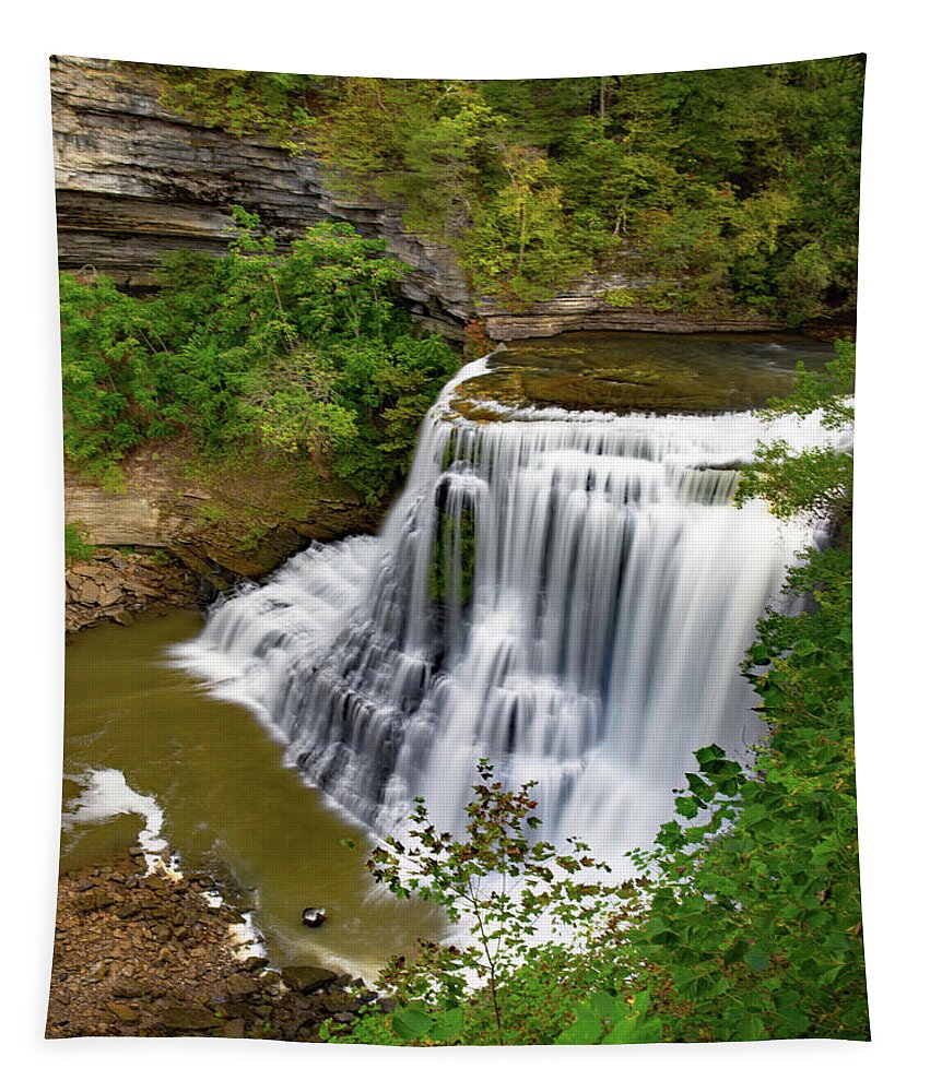 Falls Tapestry featuring the photograph 136 Feet by Gina Fitzhugh