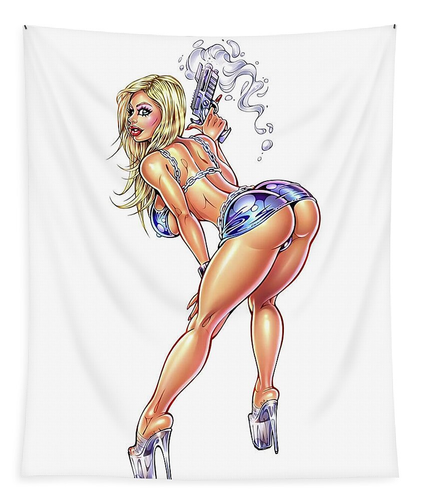 Ass Butt Tits Sexy Swag Dope Girl Rock Style Fashion Love Amazing Funny Pretty Hair Par Tapestry by Adam Ween image