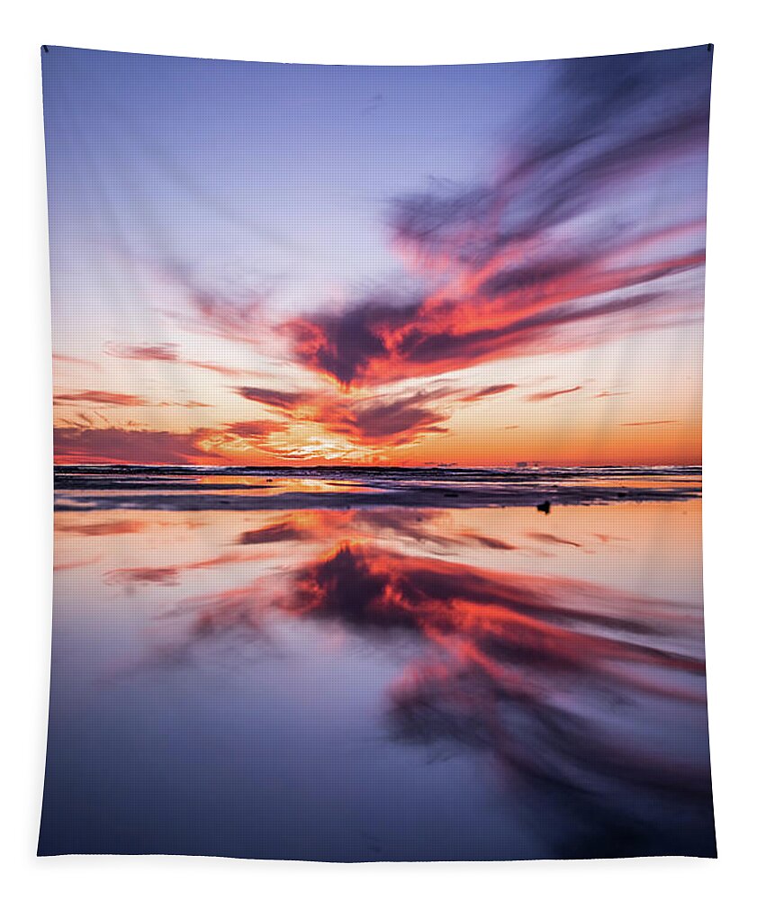 Portrait Tapestry featuring the photograph Lake Erie Sunset #14 by Dave Niedbala