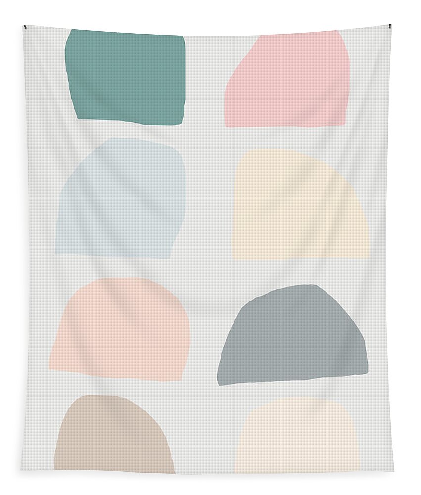 Blush Tapestry featuring the digital art 0070-Pebbles by Anke Classen