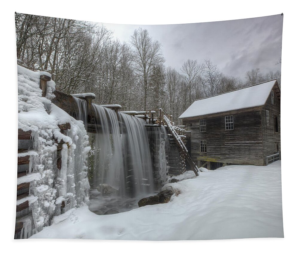 Mingus Mill Tapestry featuring the photograph Winter at Mingus Mill by Doug McPherson