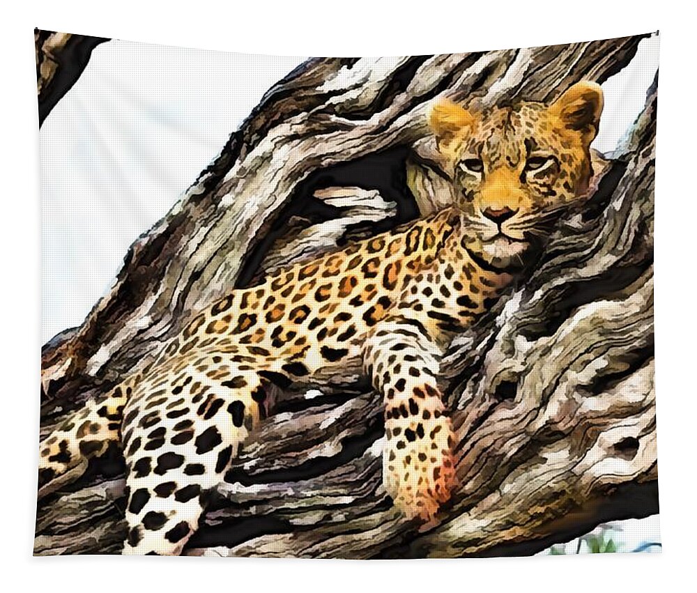 Leopard Tapestry featuring the photograph Leopard #16 by Gini Moore
