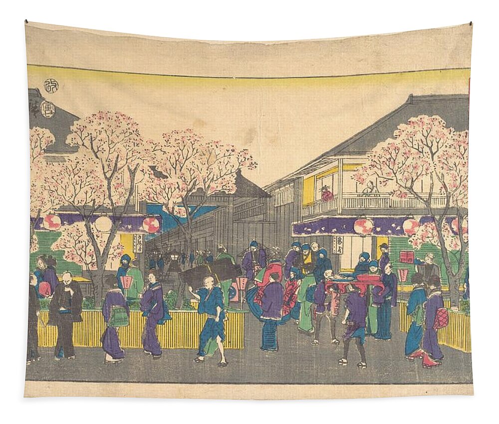 (untitled) 1797–1858 Utagawa Hiroshige Japanese 19 Tapestry featuring the painting Untitled Utagawa Hiroshige Japanese #16 by Artistic Rifki