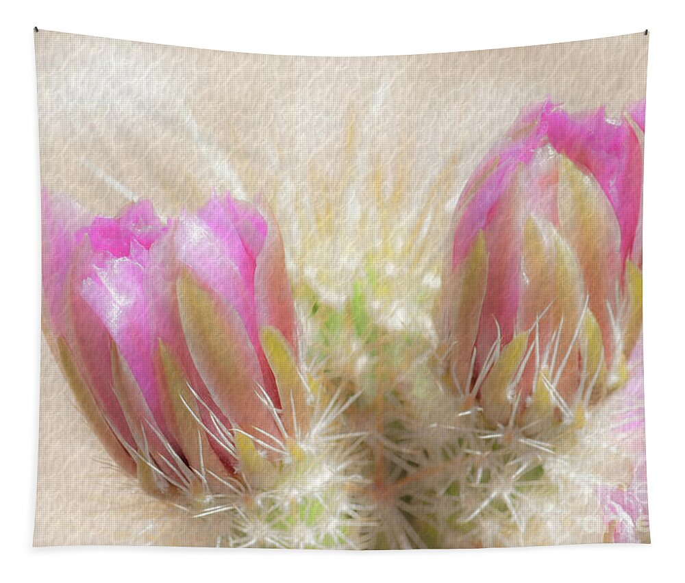 Cactus Tapestry featuring the photograph 1623 Watercolor Cactus Blossom by Kenneth Johnson