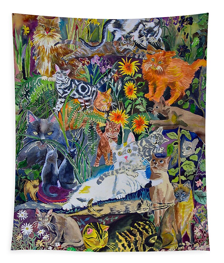 Watercolor Tapestry featuring the painting 180 Lives by Karen Merry