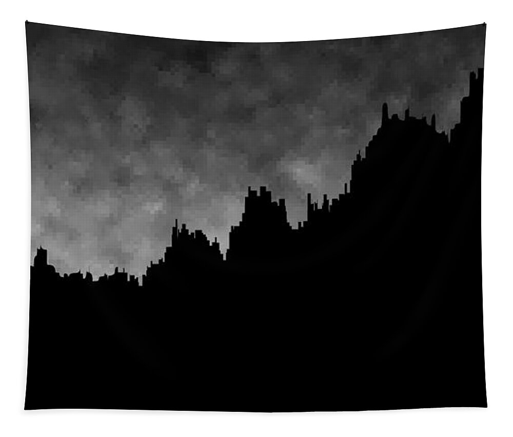 18x8 Black Gray Tapestry featuring the digital art 18x9.272-#rithmart by Gareth Lewis