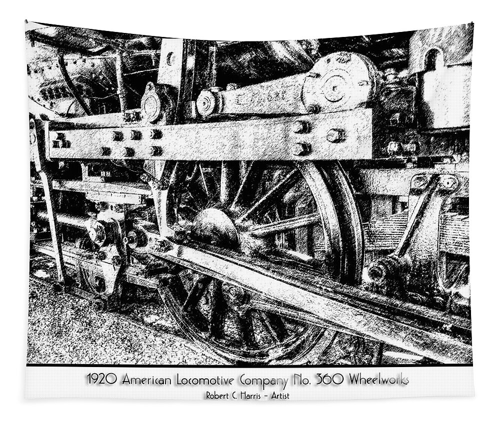 Fine Art Tapestry featuring the photograph 1920 American Locomotive 360 Wheelworks by Robert Harris