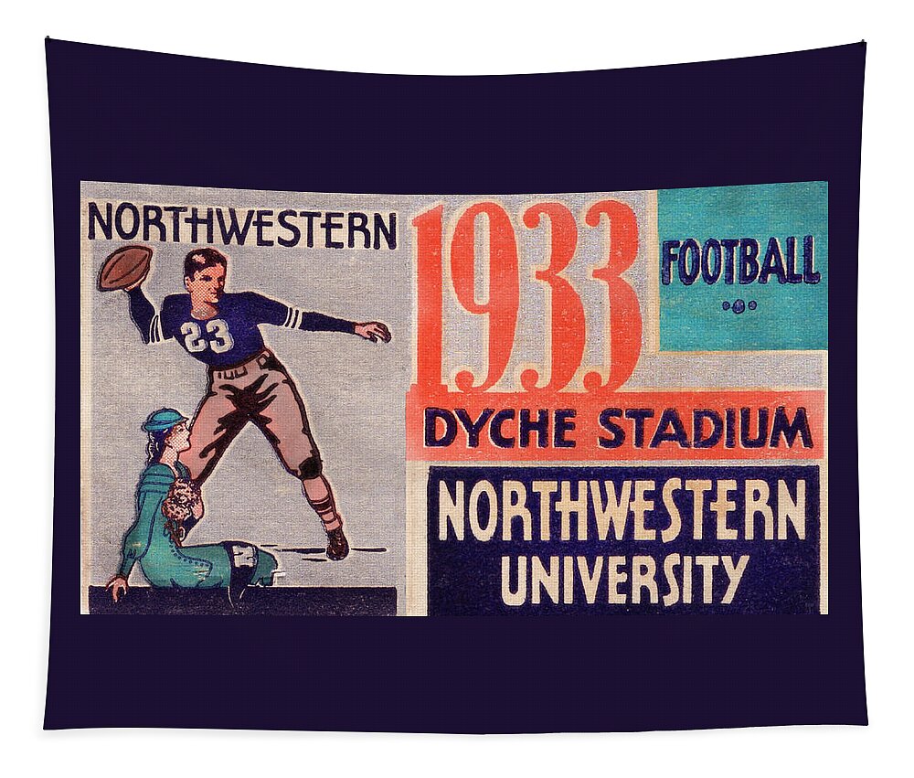1933 Tapestry featuring the mixed media 1933 Northwestern Football by Row One Brand