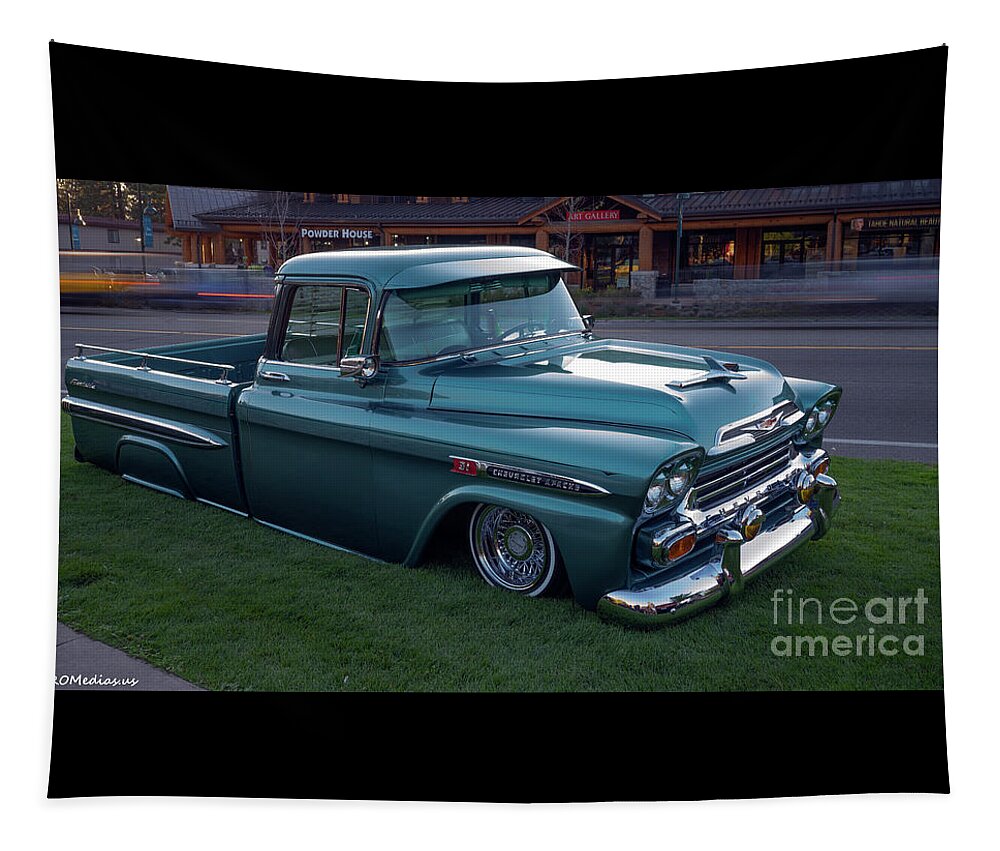 Gm Tapestry featuring the photograph 1958 Chevrolet Apache Fleetside 31 by PROMedias US