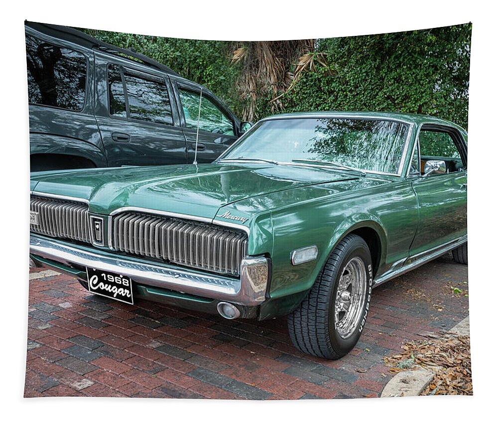 1968 Green Mercury Cougar Tapestry featuring the photograph 1968 Mercury Cougar X107 by Rich Franco