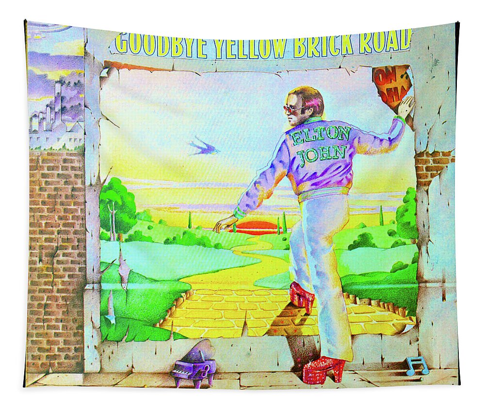 Goodbye Yellow Brick Road Tapestry featuring the photograph 1973 Goodbye Yellow Brick Road album cover by David Lee Thompson