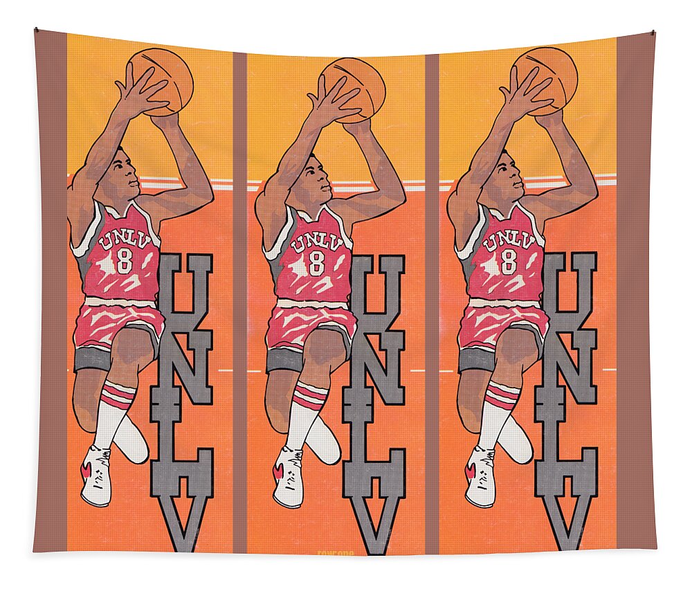 Unlv Tapestry featuring the mixed media 1988 UNLV Basketball by Row One Brand