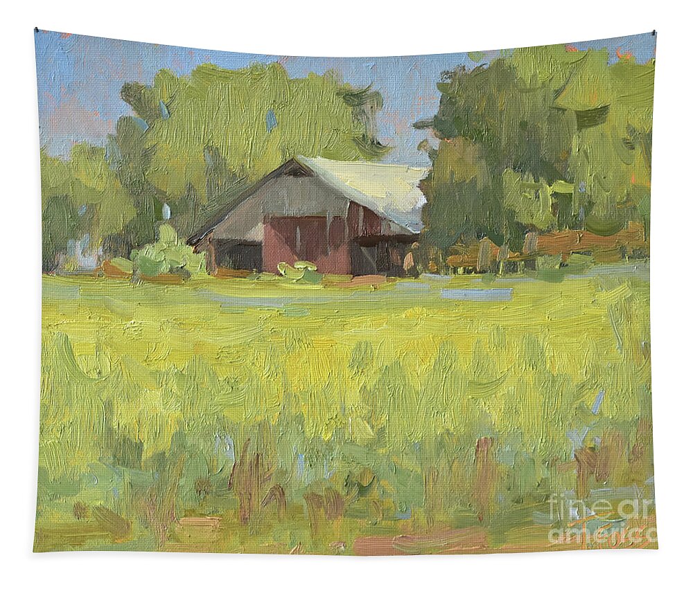 Plein Air Tapestry featuring the painting 1st Gen Storage Unit by Tiffany Foss