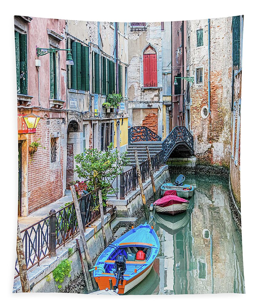 Italy Photography Tapestry featuring the photograph Canal In Venezia #2 by Marla Brown