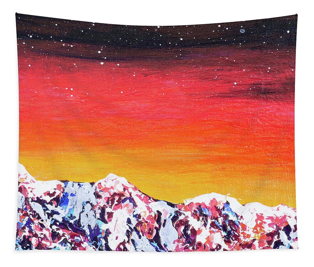 Mountain Tapestry featuring the painting Deliverance Fragment #2 by Ashley Wright