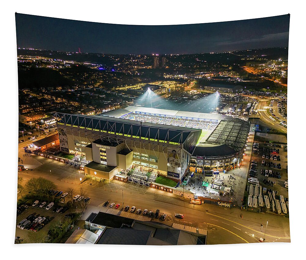 Aerial Photography Tapestry featuring the photograph Elland Road Leeds #2 by Airpower Art