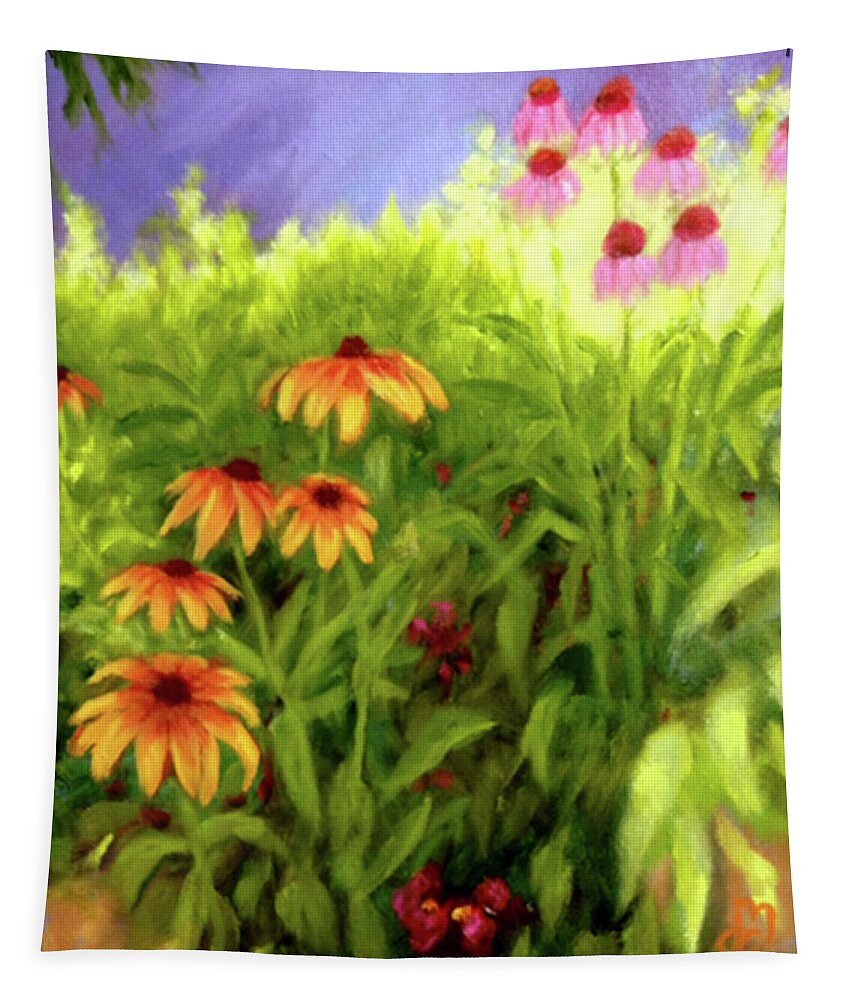 Wildflowers Tapestry featuring the painting Field of Flowers #2 by Diane Martens
