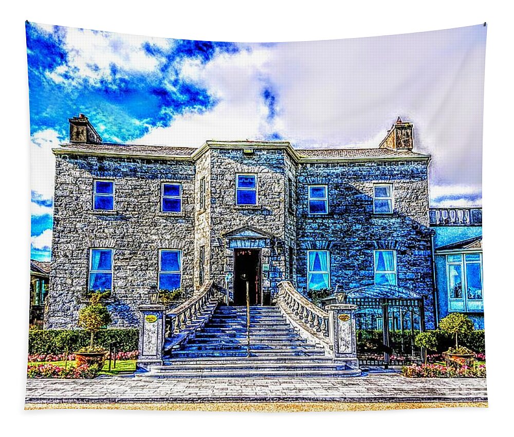 Galway Ireland Tapestry featuring the pastel Art prints of Glenlo Abbey Galway Ireland by Mary Cahalan Lee - aka PIXI
