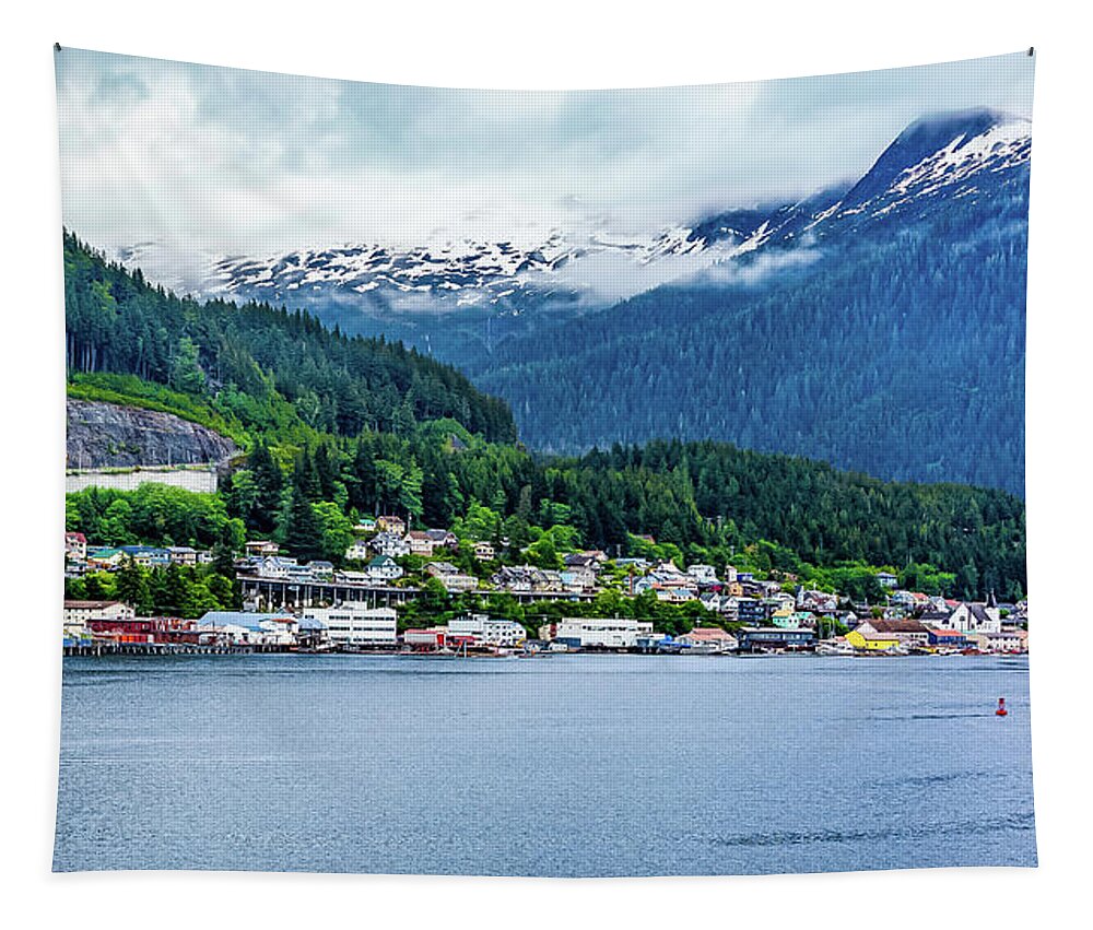 Ketchikan Tapestry featuring the digital art Ketchikan Alaska by SnapHappy Photos