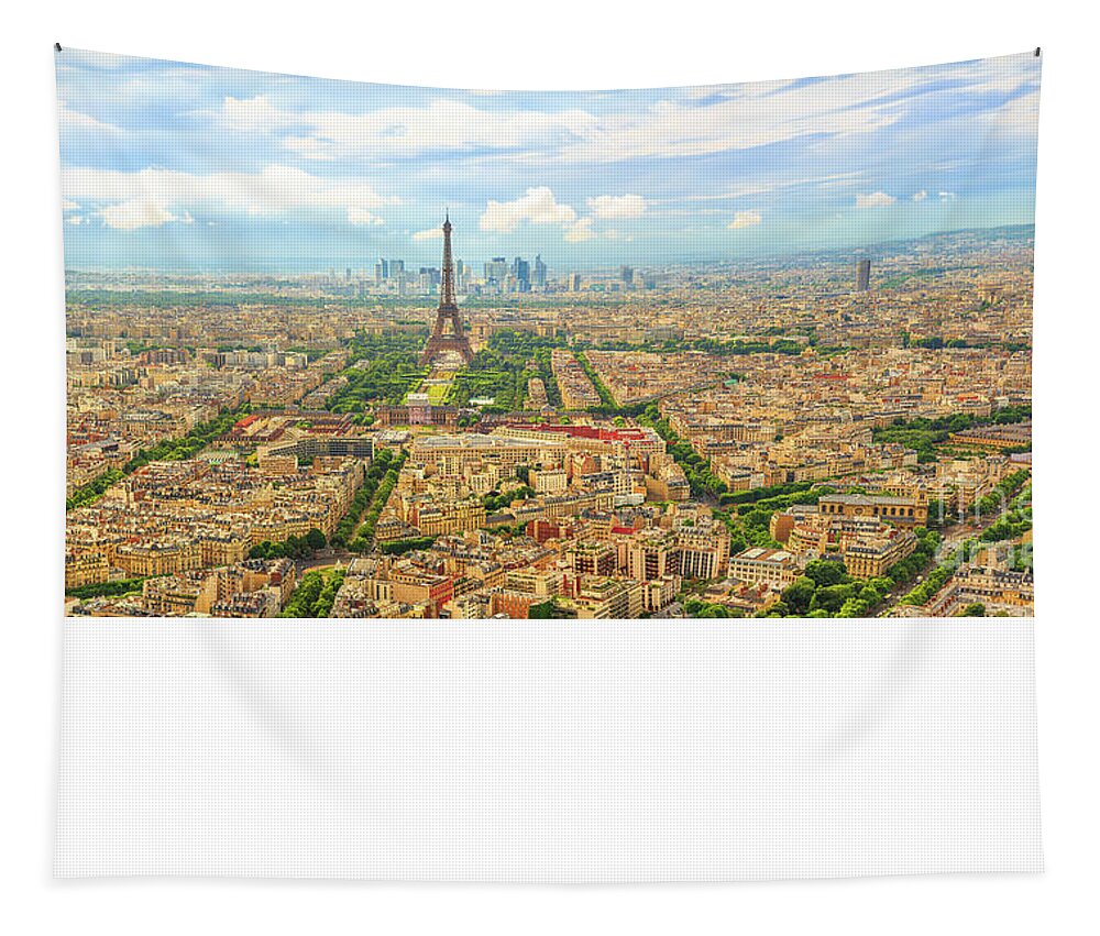Paris Tapestry featuring the photograph Panorama of Paris #2 by Benny Marty