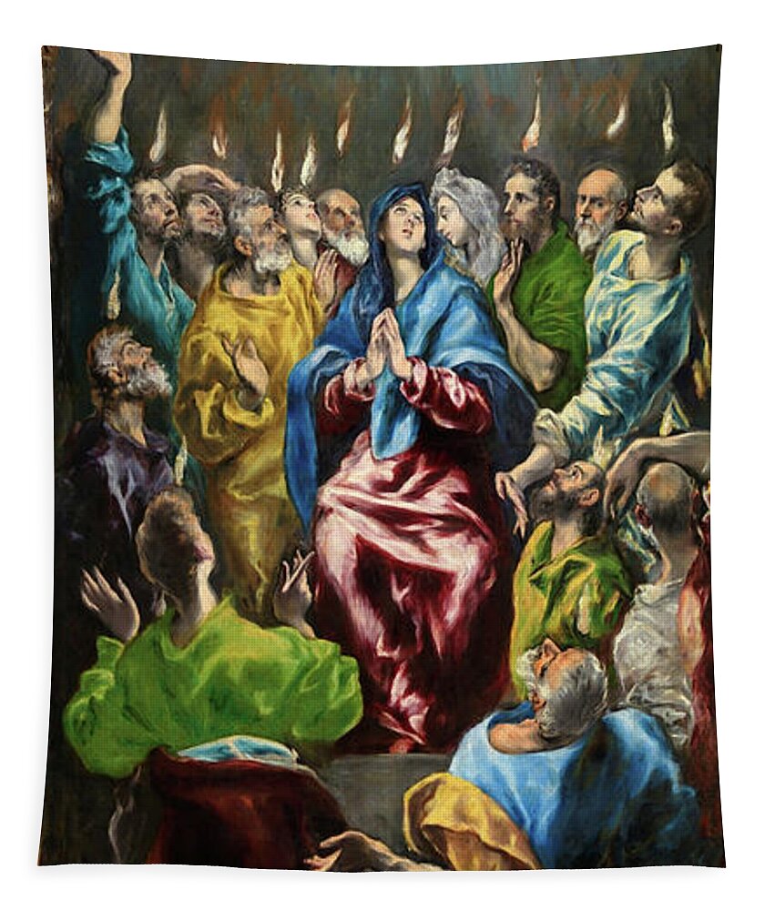 Pentecost Tapestry featuring the painting Pentecost #2 by El Greco