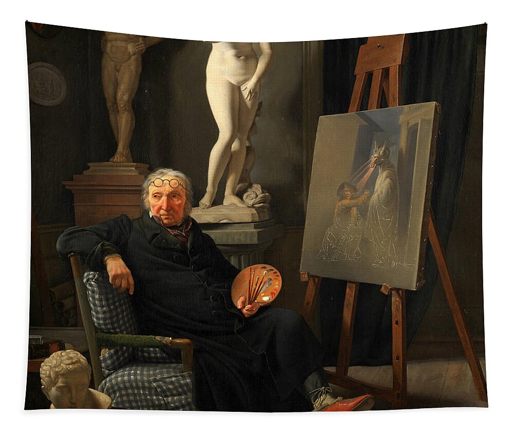 Martinus Rorbye Tapestry featuring the painting Portrait of the painter C. A. Lorentzen #2 by Martinus Rorbye