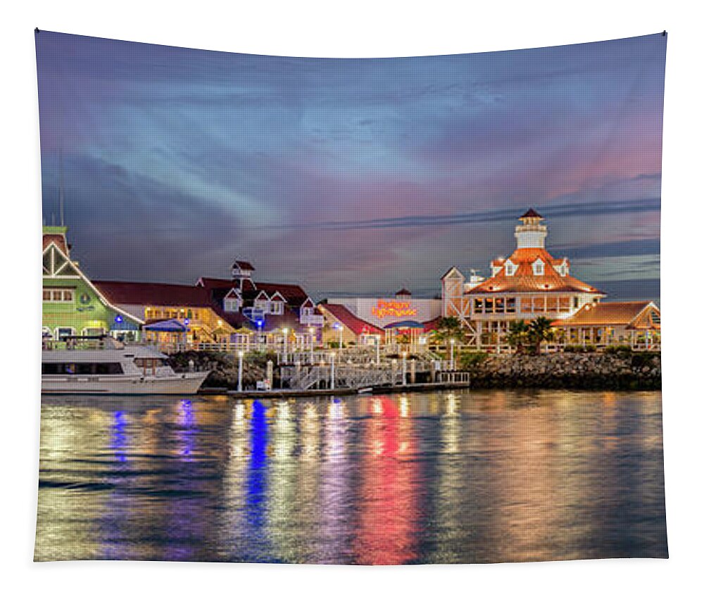 Rainbow Harbor Long Beach Ca Tapestry featuring the photograph Rainbow Harbor Long Beach #3 by David Zanzinger