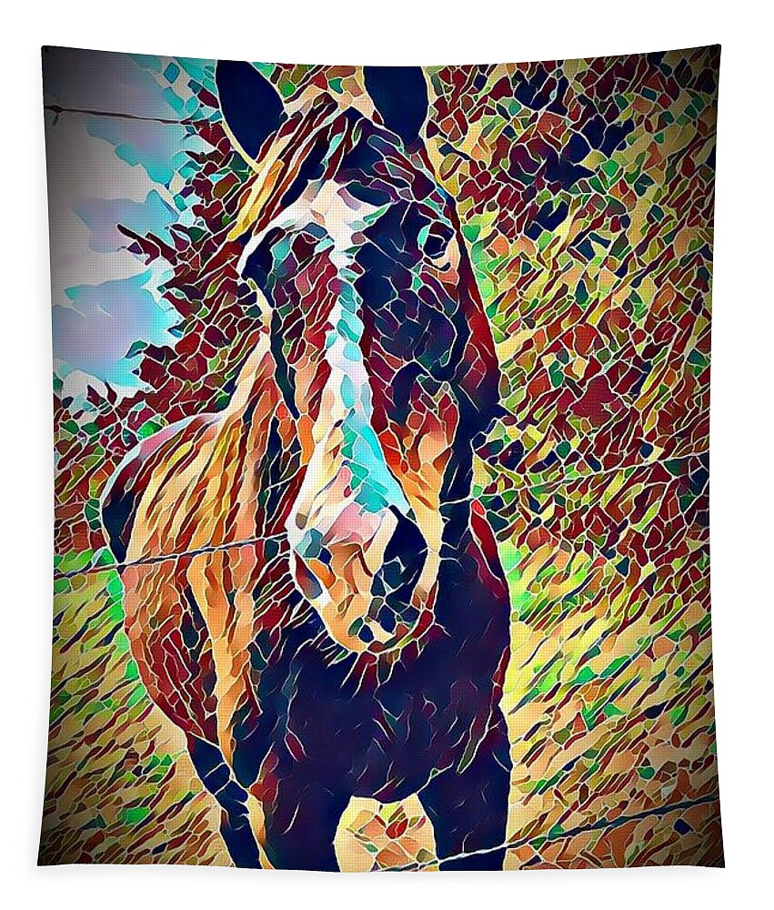 Equine Tapestry featuring the photograph Rowdy by Rabiah Seminole