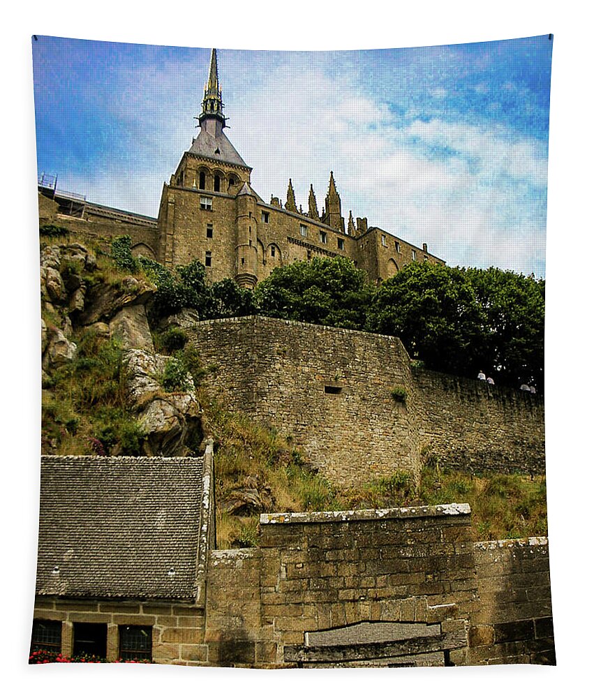 France Tapestry featuring the photograph The Mont Saint-Michel #2 by Jim Feldman