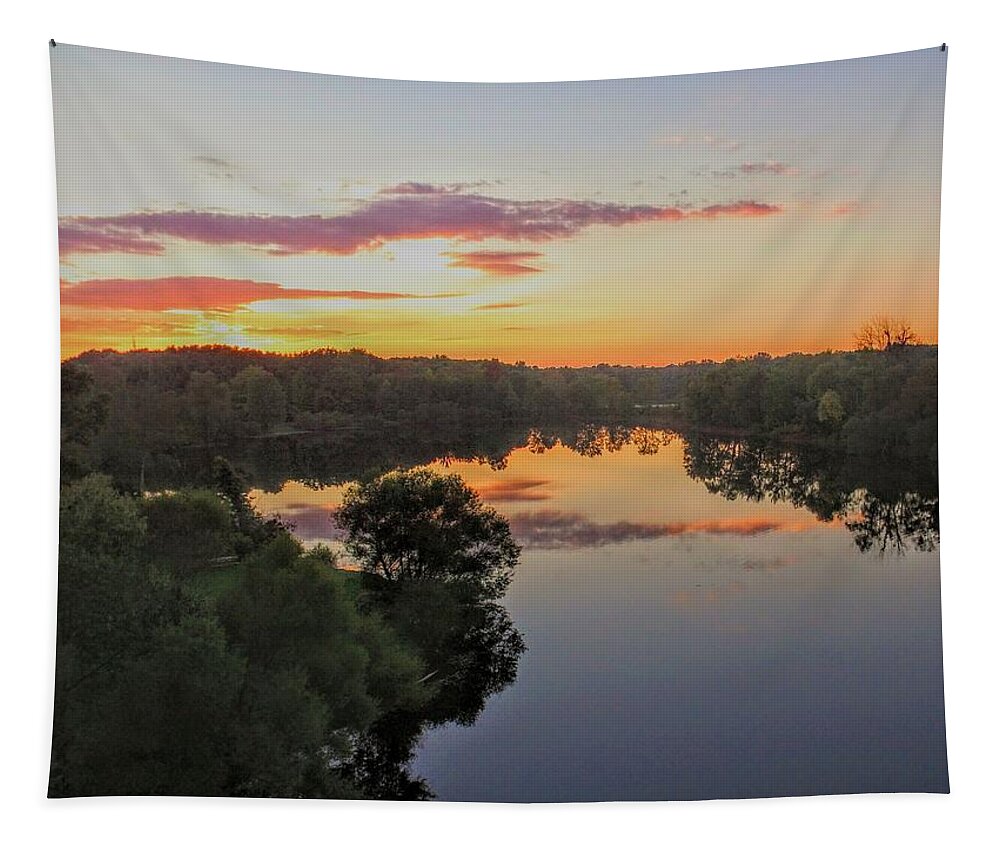  Tapestry featuring the photograph Tinkers Creek Park Sunset by Brad Nellis