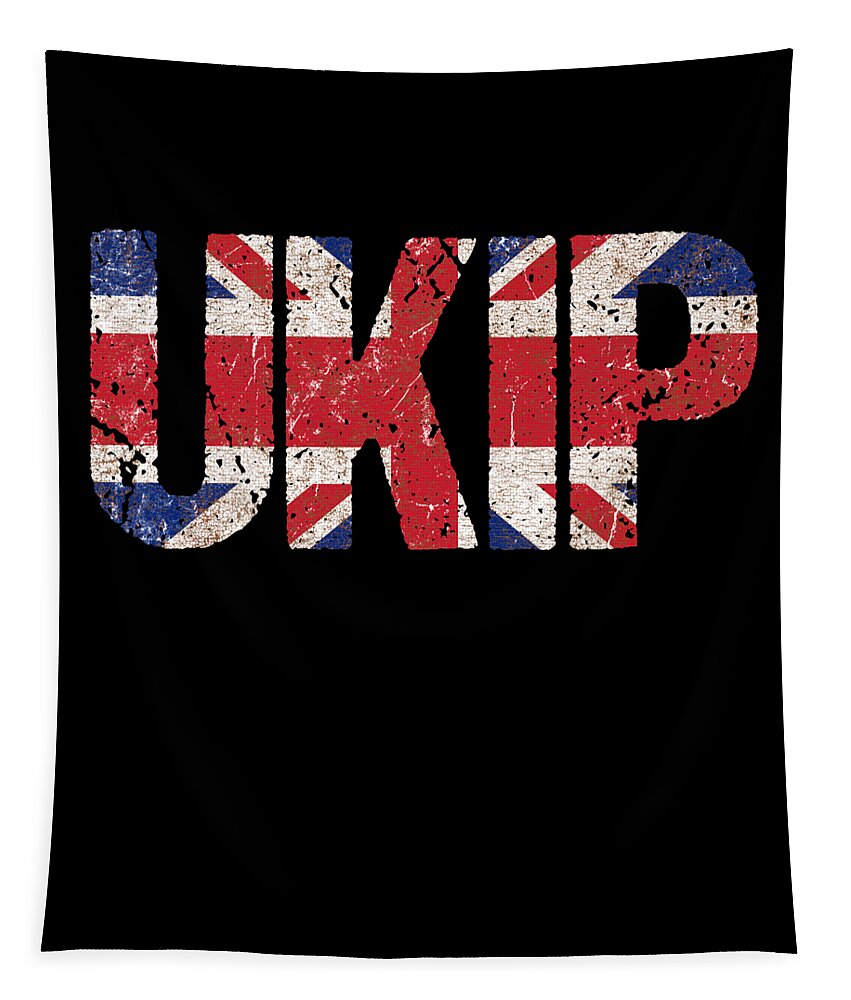 Funny Tapestry featuring the digital art UKIP UK Independence Party #2 by Flippin Sweet Gear