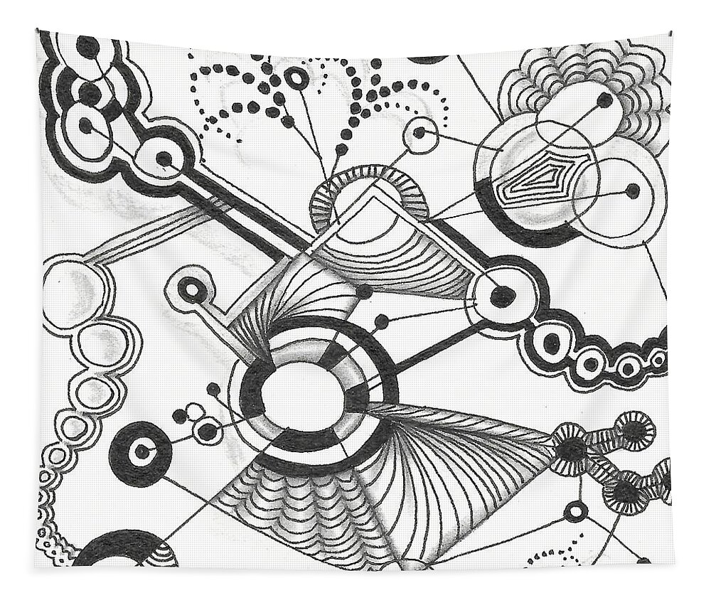Zentangle Tapestry featuring the drawing Untitled 1 by Jan Steinle