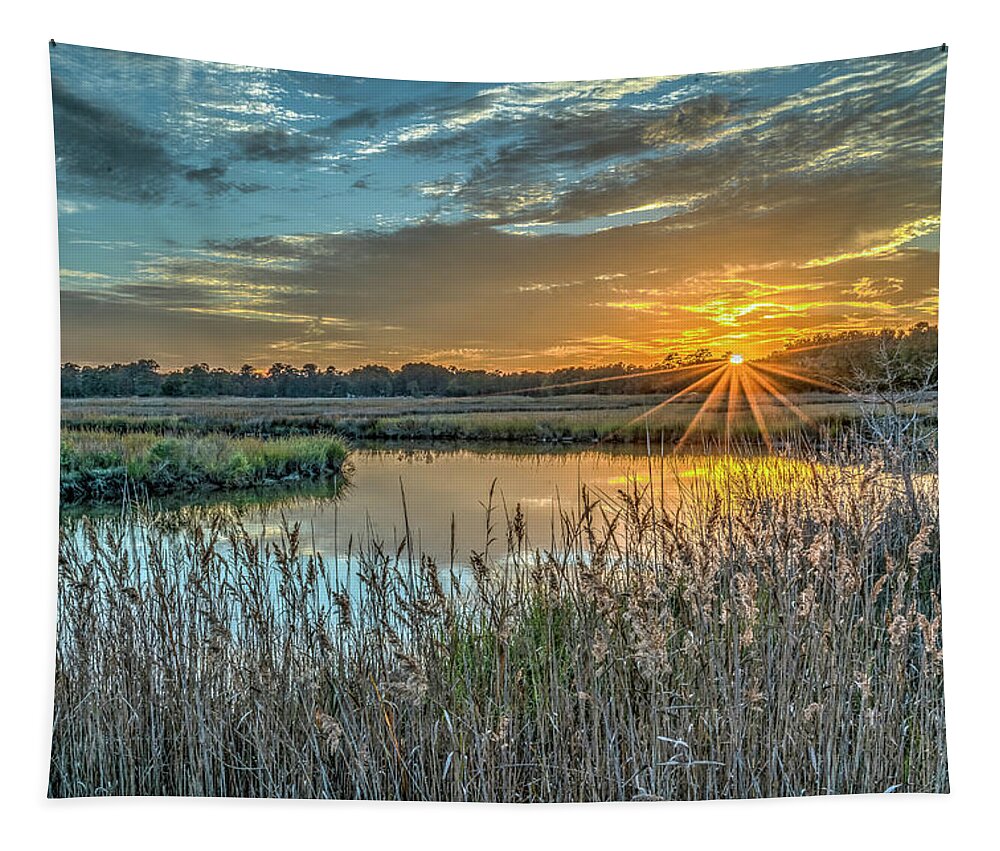 Wythe Creek Sunset Tapestry featuring the photograph Wythe Creek Sunset #2 by Jerry Gammon