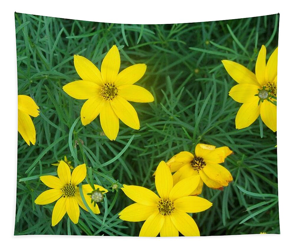 Flowers Tapestry featuring the photograph Yellow Flowers #2 by Stephanie Moore