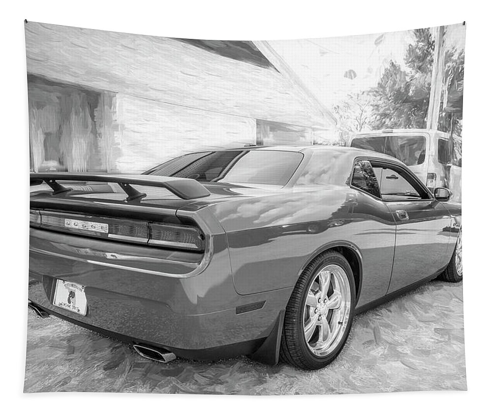Dodge Tapestry featuring the photograph 2010 Orange Dodge Challenger RT Hemi X135 by Rich Franco
